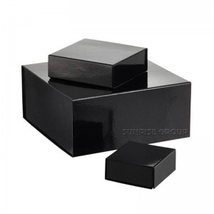 Schwarzes Druckpapier-Pappverpackungs-Kleidereinkaufsgeschenk-Verpackungskasten